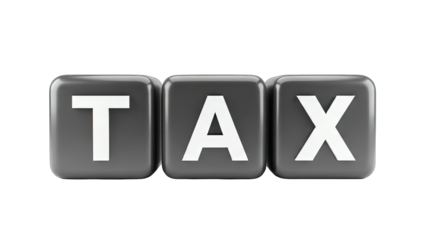 Tax Word Blocks on White Background
