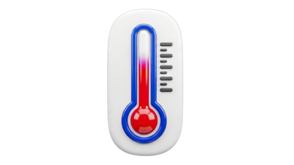 Thermometer Showing High Temperature on White Background