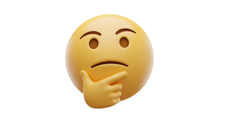 Thinking Face Emoji With Finger On Chin.