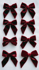 Cute bow, hair accessories, dark red velvet fabric bows 