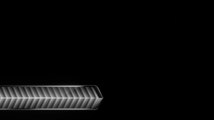 Futuristic grey white neon lower third animation with alpha channel animation. Sleek metallic frame for broadcast, gaming streams, and sci-fi video projects. High-quality ProRes 4444 overlay