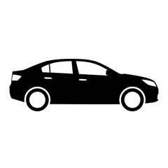 Fototapeta premium Modern car silhouette in black and white for design use