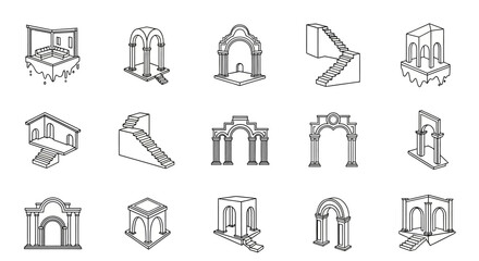 Architectural details and building fragments.