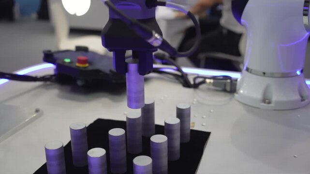 robot arm is working smartly in the production department in artificial intelligence factory