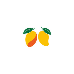 vector illustration of an orange mango