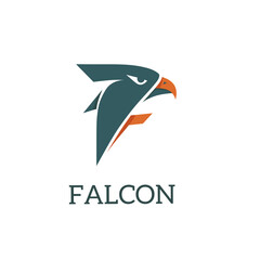 Obraz premium Falcon Lettermark F Logo - Minimalist Bird of Prey Initial Vector for Professional Branding