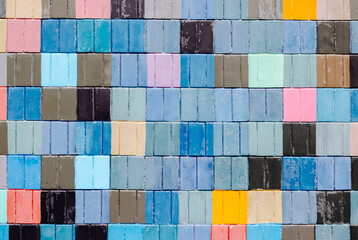 다색 패턴 벽돌