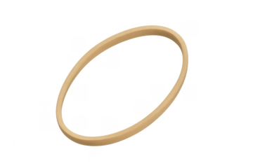 Beige rubber elastic band looping on transparent background