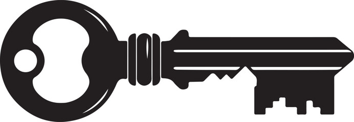 Classic key silhouette illustration for design and branding needs