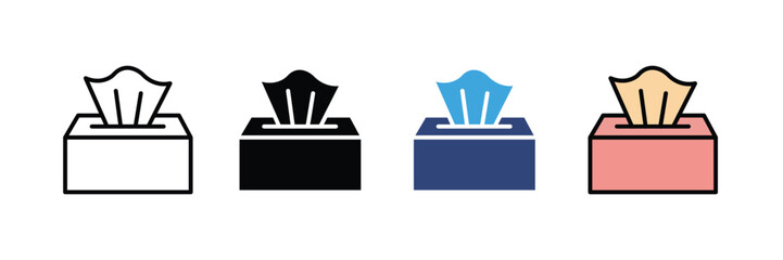 tissue box icon set. vector illustration. Box tissue icon vector simple element illustration