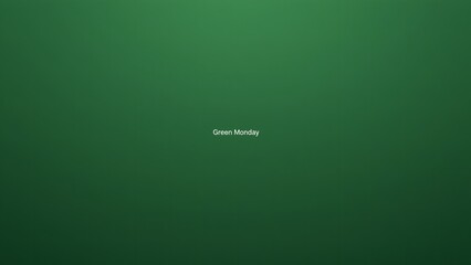 A vibrant green background with the words Green Monday written in white text