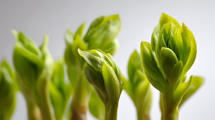 Close-Up of Fresh Green Leaves Budding on a Small Branch