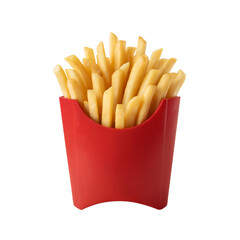 Crispy Golden French Fries in a Classic Red Cardboard Container
