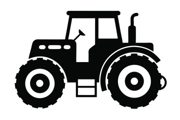 Obraz premium tractor silhouette line art vector illustration