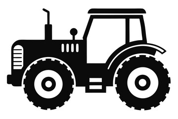Obraz premium tractor silhouette line art vector illustration