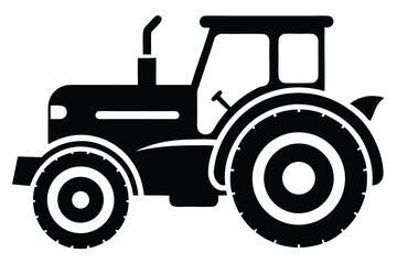 Obraz premium tractor silhouette line art vector illustration