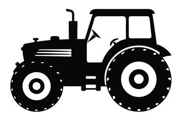 Obraz premium tractor silhouette line art vector illustration