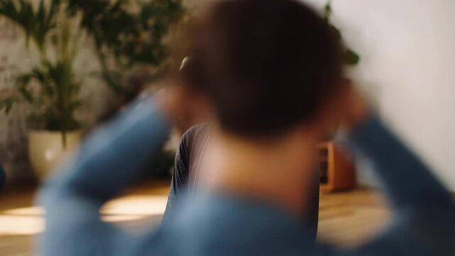Medium shot of a coach guiding a client through a mindfulness meditation session in a serene studio setting emphasizing mental clarity and present moment awareness.