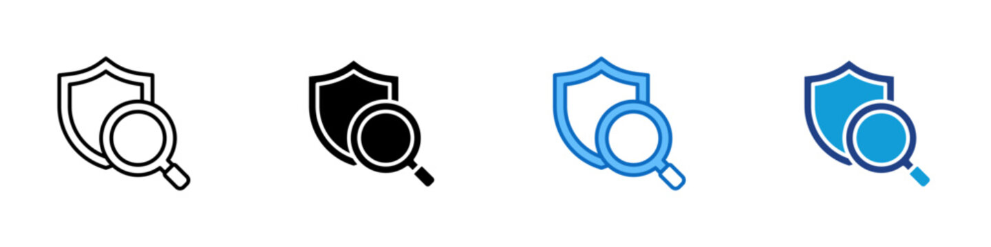 Security Audit Multiple Style Icon Design Vector - Security inspection process to identify risks, vulnerabilities, and system weaknesses