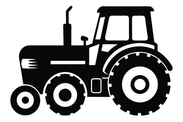 Obraz premium tractor silhouette line art vector illustration