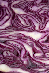 Obraz premium Close up of the inside detail of a red cabbage decorative