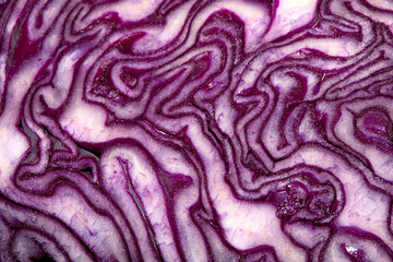 Obraz premium Close up of the inside detail of a red cabbage decorative