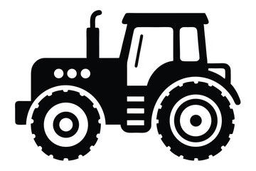Obraz premium tractor silhouette line art vector illustration