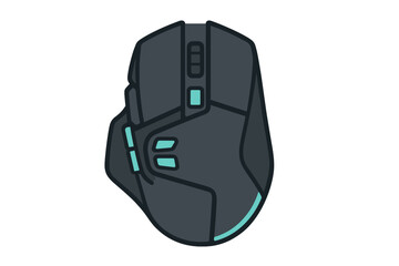 Obraz premium Gaming mouse icon on dark background