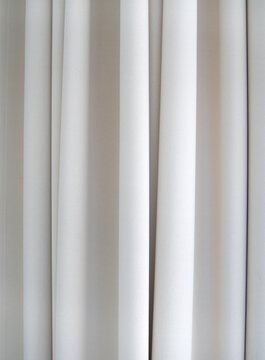 White Curtain Fabric Texture With Soft Vertical Folds