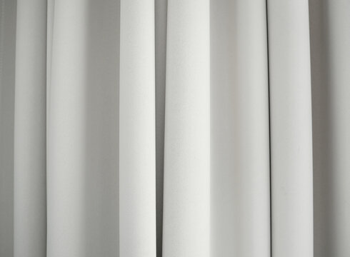 White Curtain Fabric Texture With Soft Vertical Folds