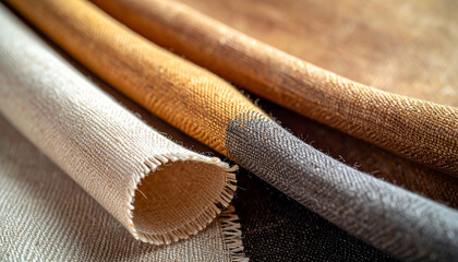 Textile Tubes: A close-up showcases a collection of textured textile tubes, each possessing a unique color, highlighting their distinct woven patterns and the tactile essence of the fabric.