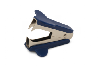 Blue staple remover on transparent background