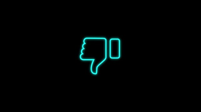 Line thump down icon animation. Dislike icon motion graphics. Social media dislike video. hand gesture icon 4k video footage.