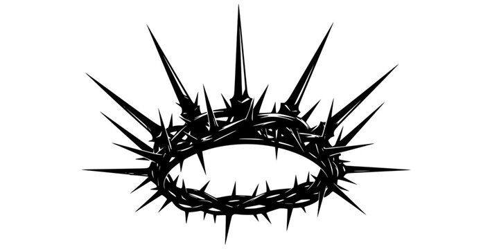 Thorn Crown Dark Fantasy Royalty Vector Silhouette