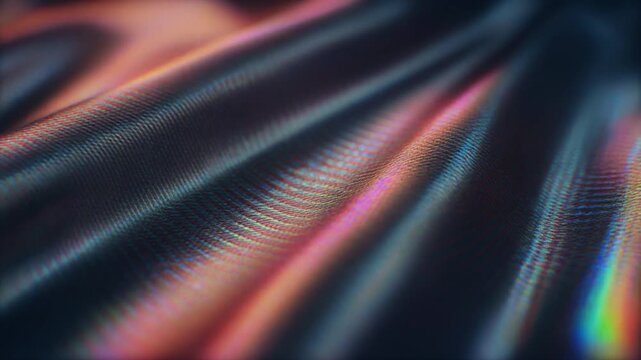 Spectrum light moving on wavy fabric texture