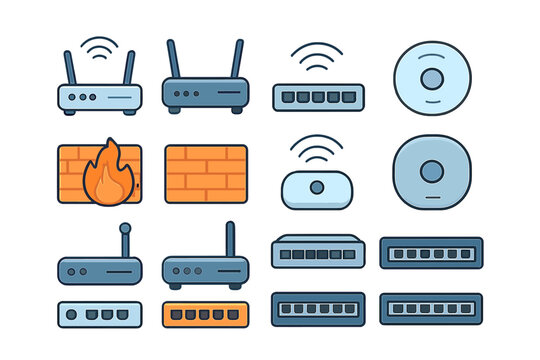Network hardware icons