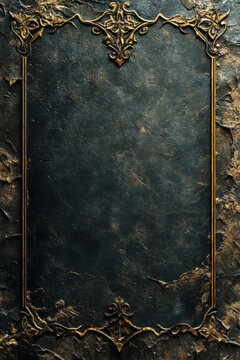 Aged parchment as background, empty center for writing, torn edges, faded arcane script and markings on edges.