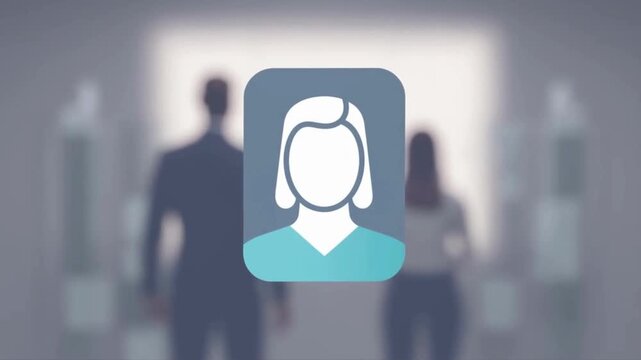 Profile Icon with Blurred People Background user icon