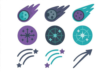 Abstract celestial icons with cosmic theme © icon_art