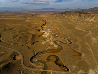a valley with a winding river
