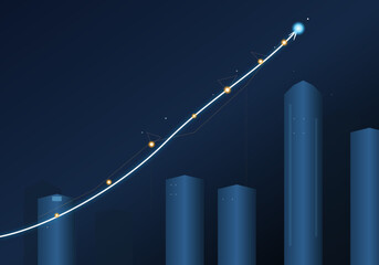 Futuristic Financial Growth Graph and Market Success Data Visualization