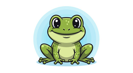 Obraz premium Green frog character with transparent background