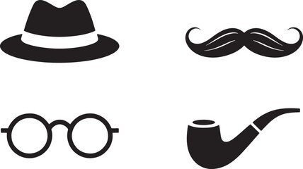 "Minimalist Vector Illustration of Detective with Magnifying Glass | Monochrome Sleuth Icon for Mystery & Investigation Themes"
