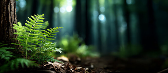 Promoting biodiversity and nature conservation heavily defocused net zero carbon forests background sustainability concept visualization biodiversity ecosystems promoting