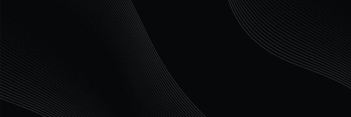 3D black geometric abstract background overlap layer on dark space with waves lines decoration. Minimalist modern graphic design element cutout style concept for banner, flyer, card, or brochure cover © Irfan