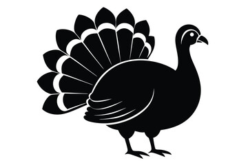 Fototapeta premium thanksgiving turkey silhouette line art vector illustration