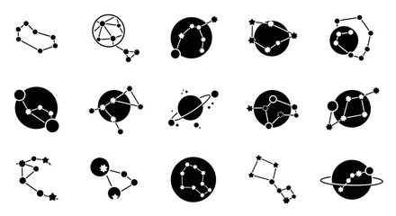 Explore the cosmos with stunning constellation designs, perfect for astrology lovers and celestial projects, originally a scalable graphic © LAILATUS