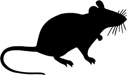 Obraz premium silhouette of a rat black illlustration design 