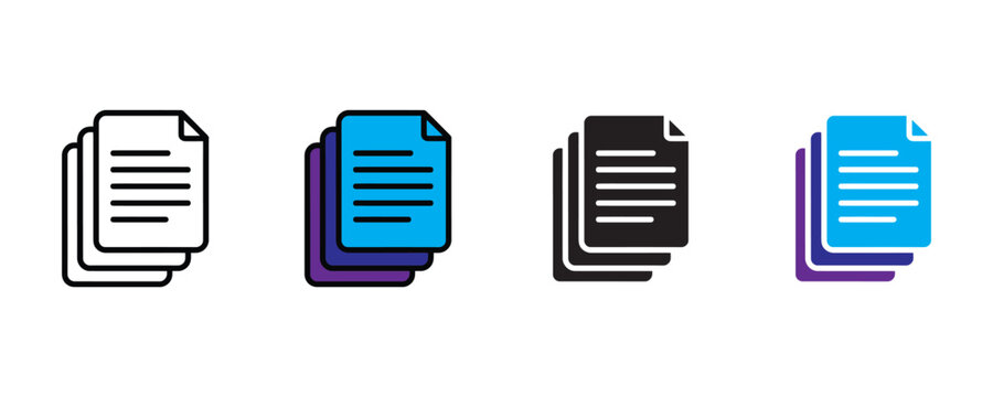 Document icon set vector on white background. es, paper symbol. vector illustration.
