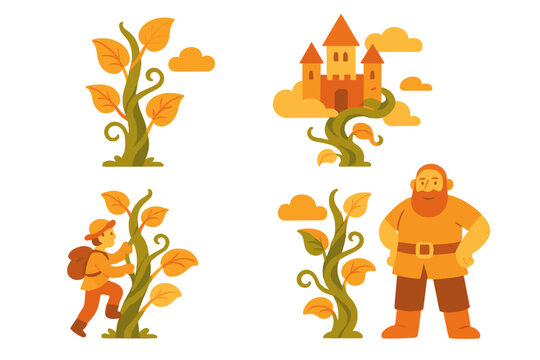 Jack and the Beanstalk fairytale scene